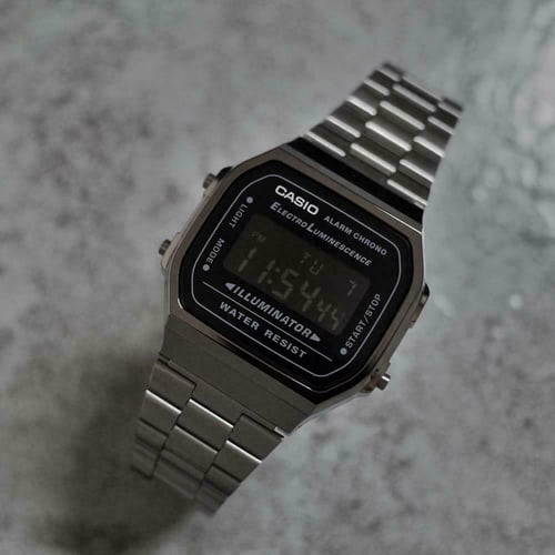 Casio Digital Classic Watch 'Black Silver' A168WGG-1A