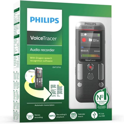 Диктофон ново поколение Philips Voice Tracer DVT2710+ Dragon софтуер