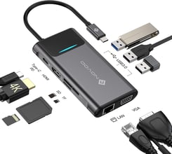 NOVOO USB-C хъб 9 в 1 c Ethernet
