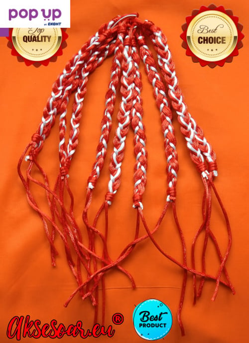 Мартеница за ръка гривна с преплетени конци с регулируема връзка плетени мартеници  унисекс