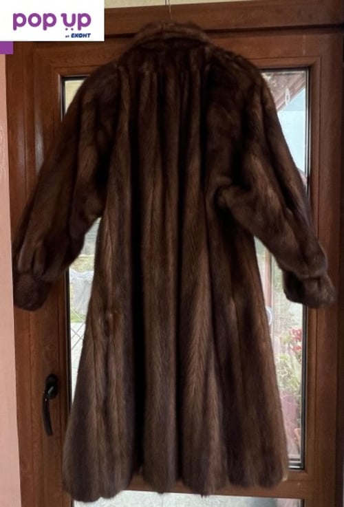 Палто от визон, тъмнокафяв, много запазен