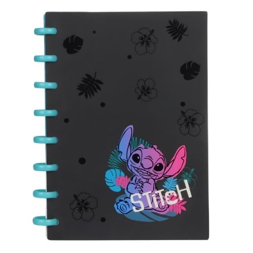 Тетрадка спирала малки квадратчета  A5 STITCH Black