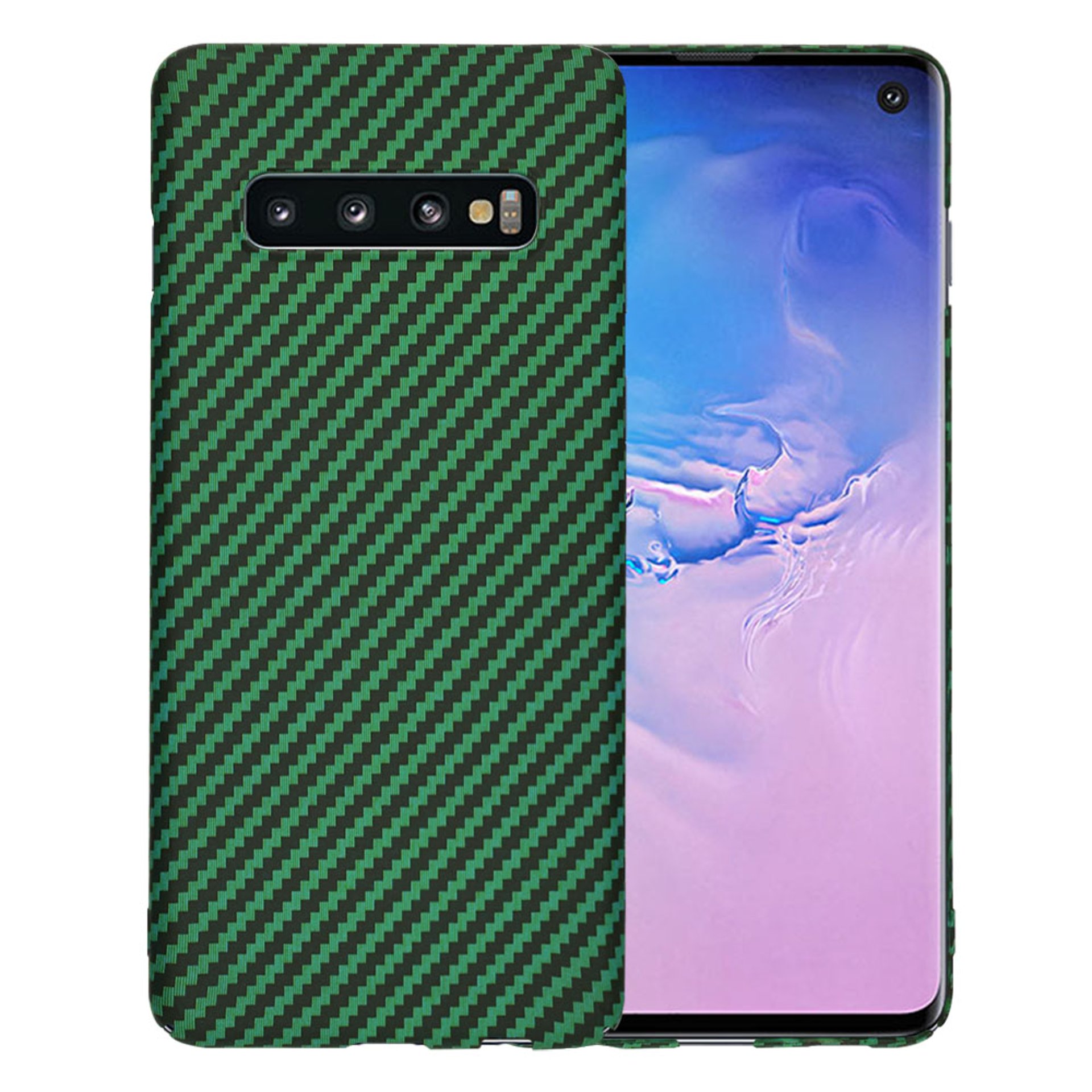 Samsung Galaxy S10 - Калъф - Techsuit Carbonite FiberShell - Зелен