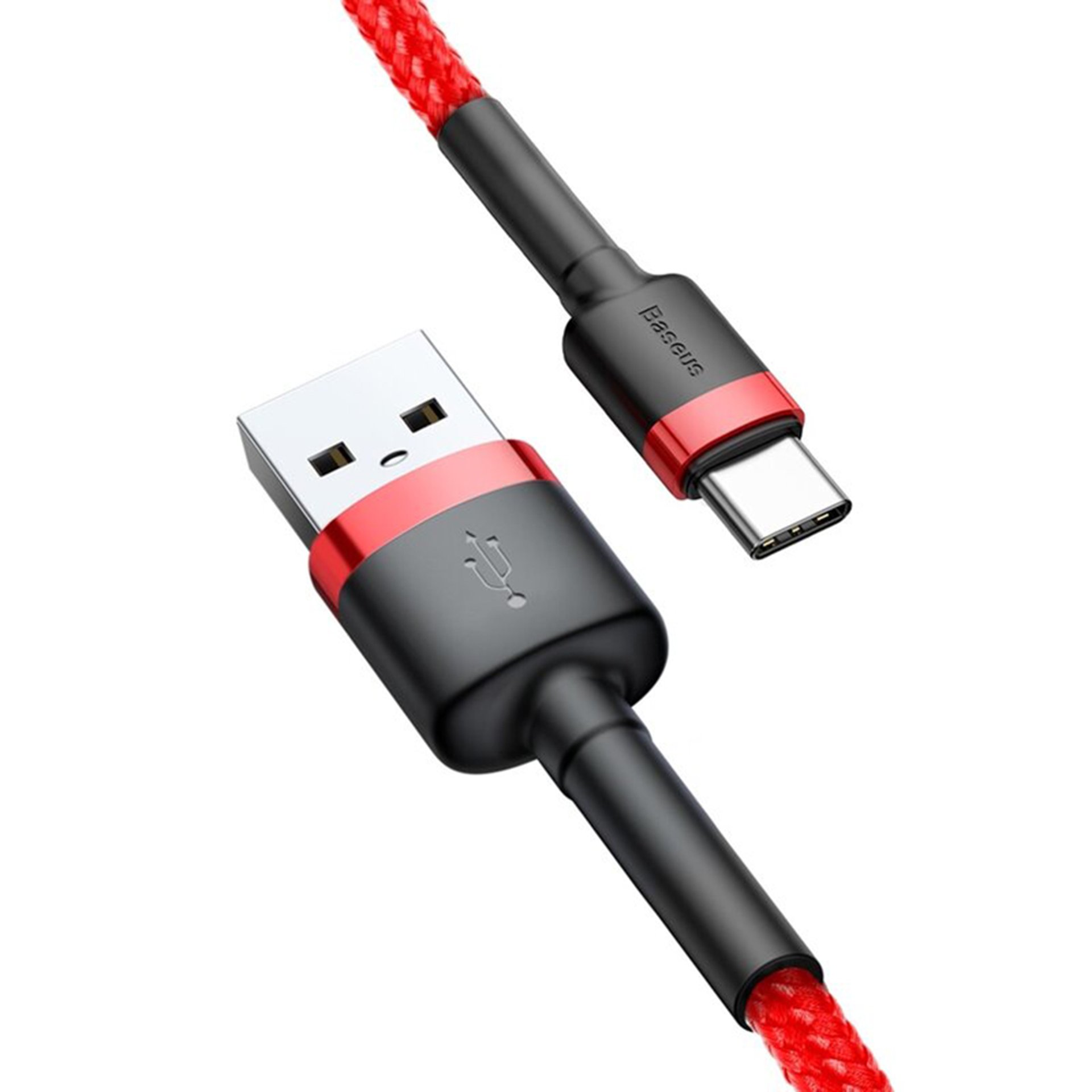 Кабел USB la Type-C, 2A, 3m - Baseus Cafule (CATKLF-U09) - Червен