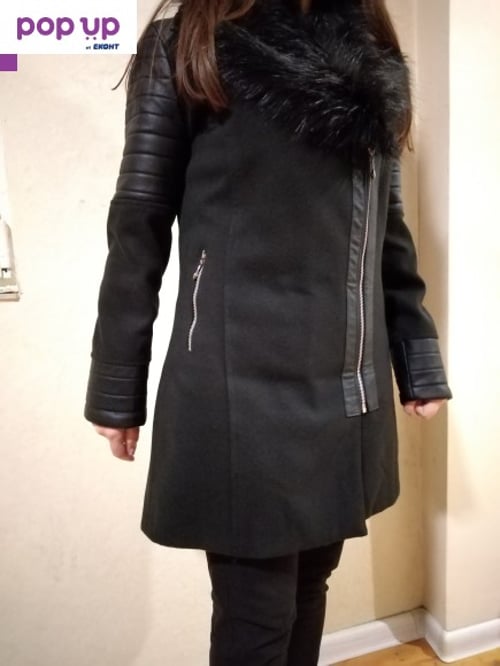 Зимно черно палто