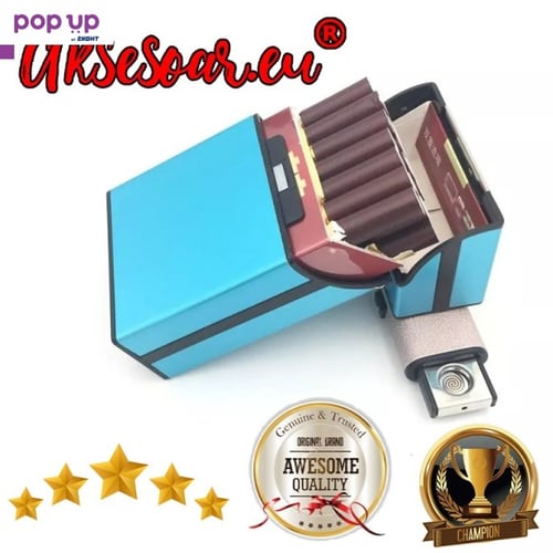 Идеална подаръчна метална кутия табакера с магнитен капак за 80 мм стандартни цигари модна стилна