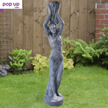 Статуя девойка с поставка за фонтан от бетон – Деметра