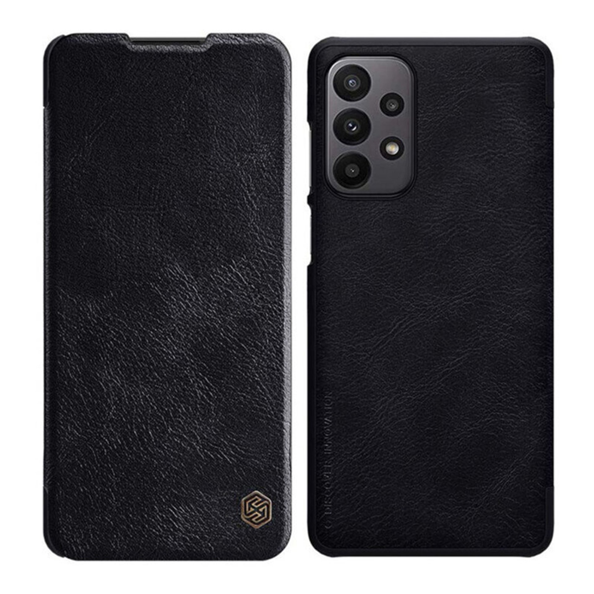 Кейс за iPhone 16 - Nillkin Qin Prop Plain Leather Case - черен