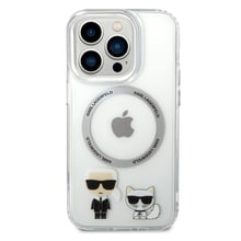 iPhone 14 Pro Max - Калъф Karl Lagerfeld Hardcase MagSafe (KLHMP14XHKCT) - Прозрачен Karl & Choupette Aluminium