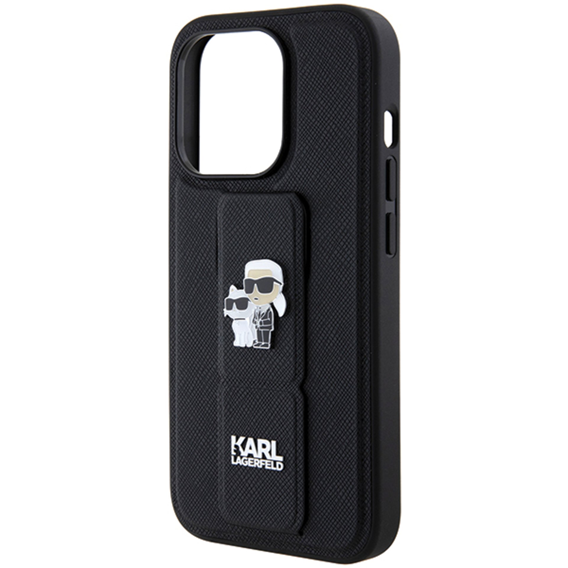 iPhone 14 Pro - Калъф Karl Lagerfeld Saffiano Gripstand (KLHCP14LGSAKCPK) - Karl&Choupette