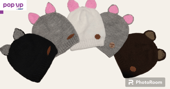 Безшевно плетена детска шапка с ушички