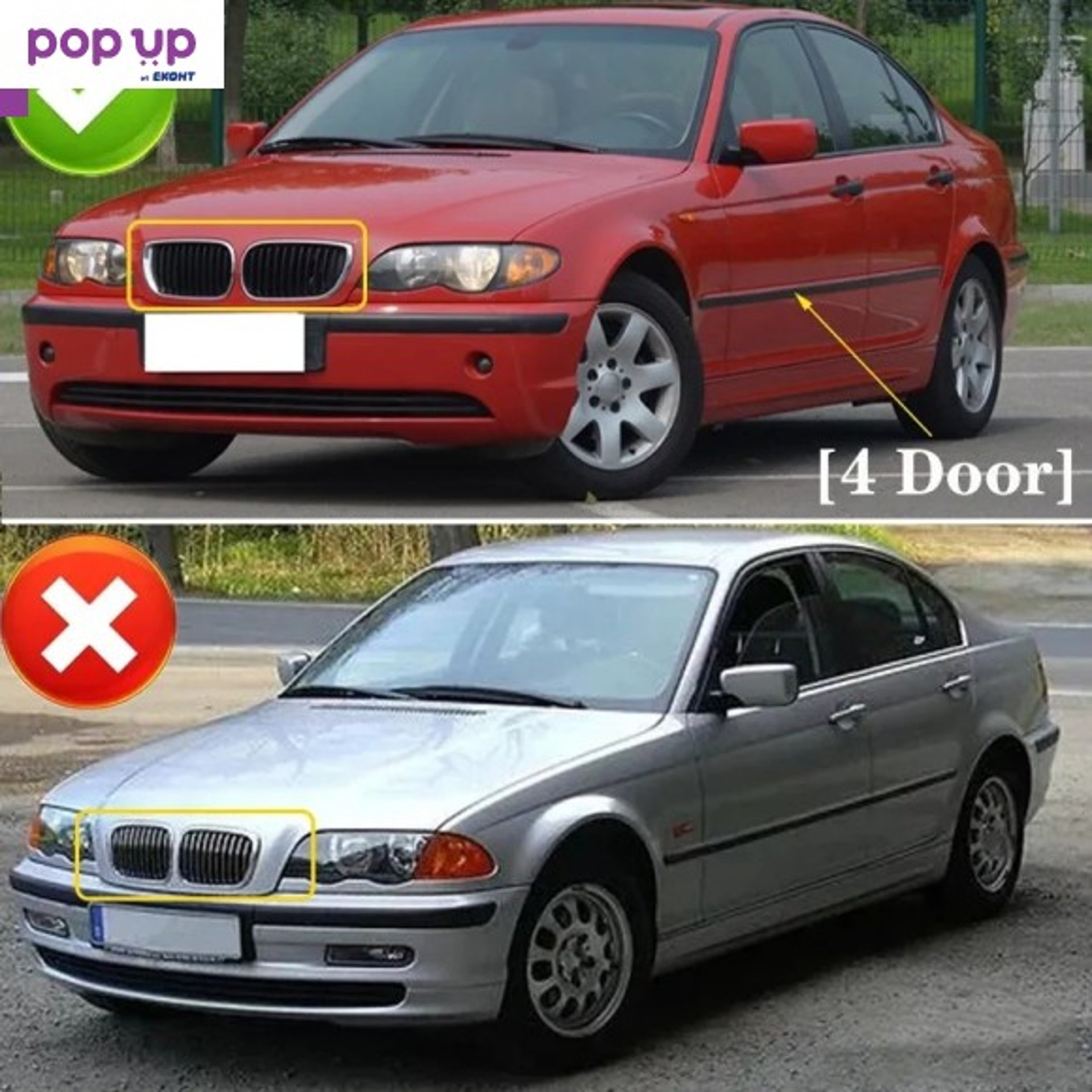 Решетки - бъбреци за BMW Серия 3 E46 FACE Седан Комби БМВ  БМВ Е46