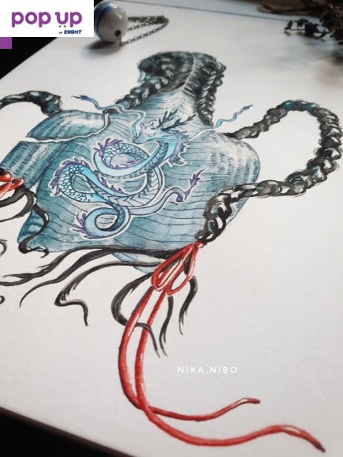 Факсимиле на авторска илюстрация "Покровителството на Дракона " от Nika.Nibo