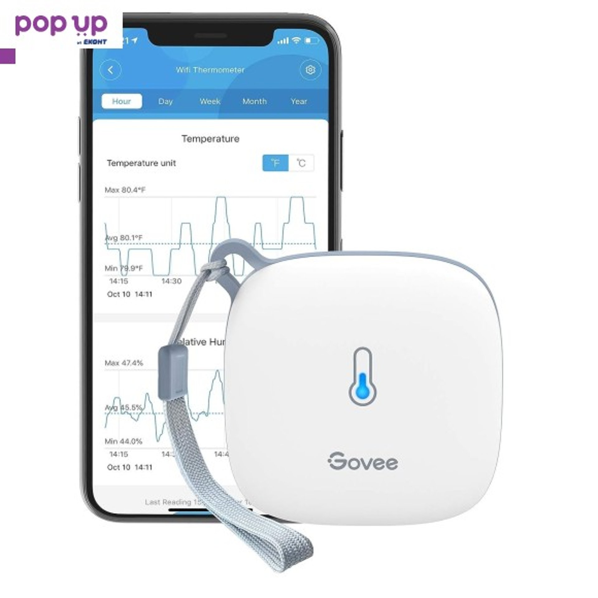 Govee WiFi термометър Хигрометър H5179, интелигентен сензор за оранжерия,инкубатор,винар