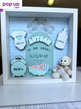 Рамка визитка за бебе с 3D елементи от картон