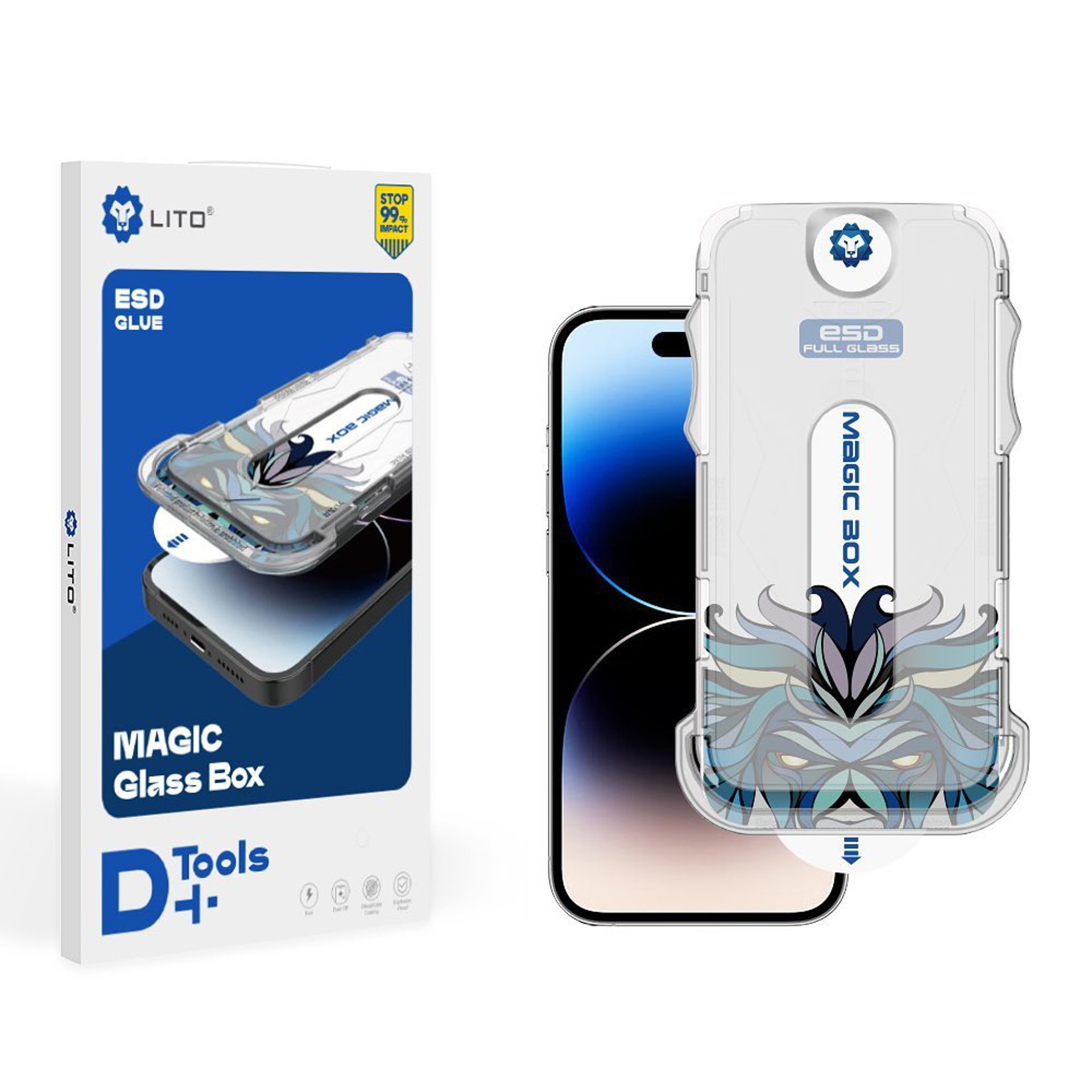 Протектор за iPhone X / XS - Lito Magic Glass Box D+ Tools - Clear