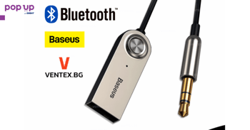 Безжичен Bluetooth за кола AUX IN блутут BASEUS HIFI + Микрофон