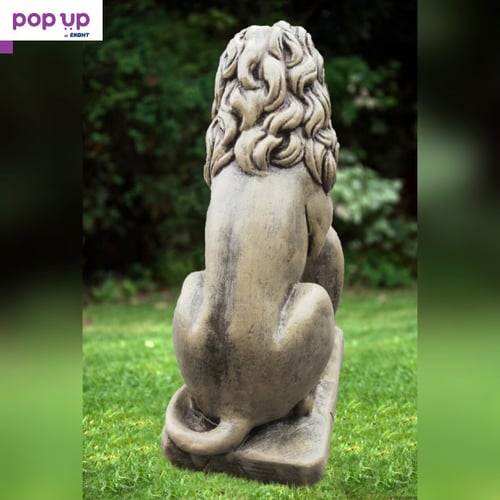 Бетонна статуя лъв за декорация. Градинска фигура - кафяв цвят