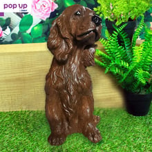 Бетонова статуя за декорация куче кокер - кафяв цвят
