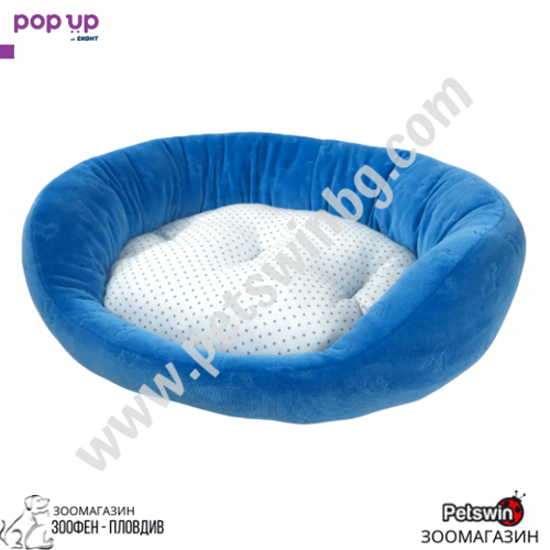 Легло за Домашен Любимец - M размер - Синьо-Бяла разцветка