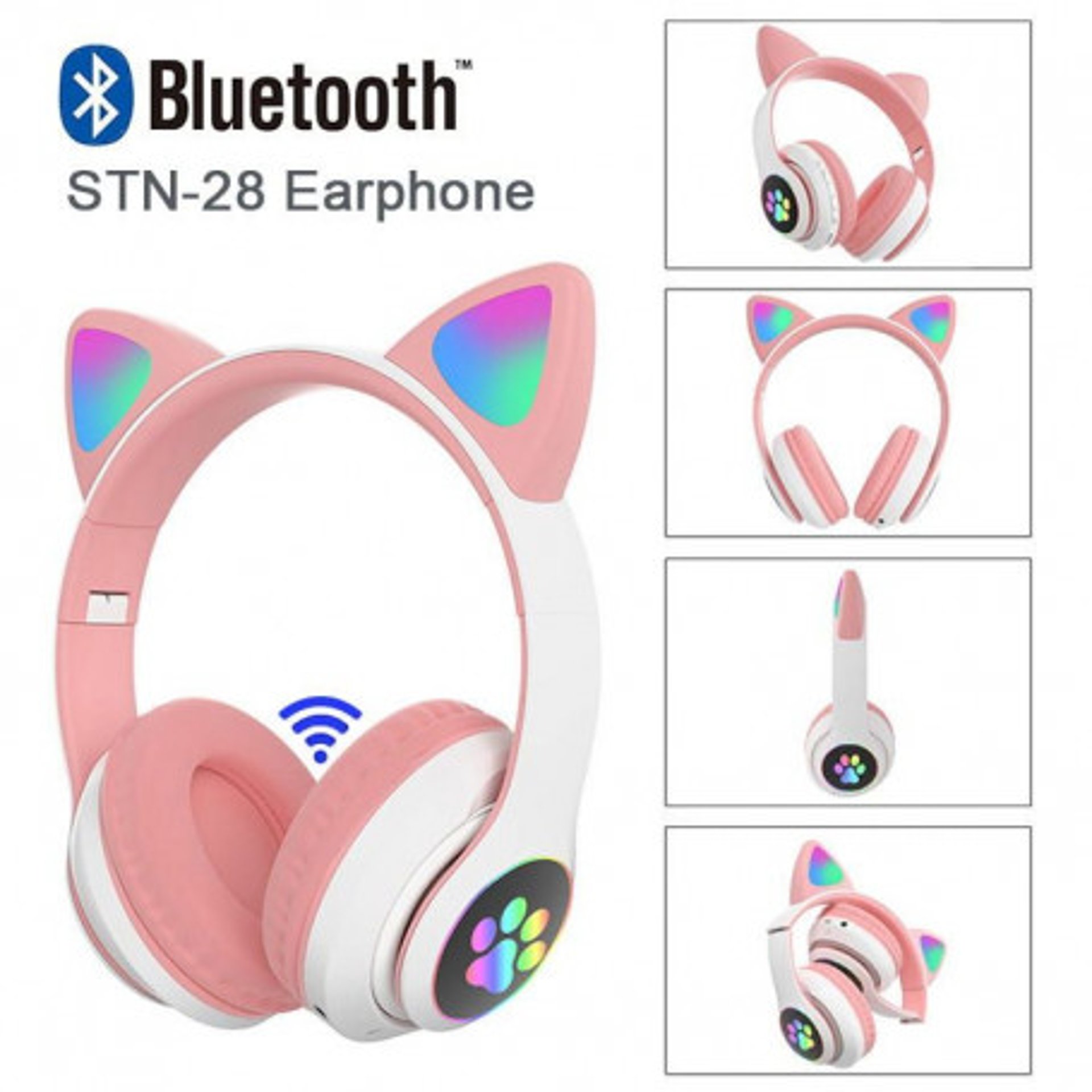 Безжични Детски Bluetooth слушалки Котешки уши CAT, STN-28