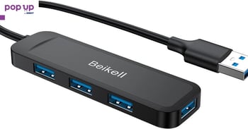 USB 3.0 хъб, Beikell USB хъб за данни 4 порта ултра тънък високоскоростен за Macbook, Mac Pro/Mini