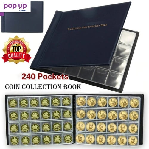 Кожен класьор албум с капачета за 240 монетни пари книга колекция за събиране на монети