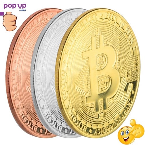 Колекционерска Позлатена биткойн монета за колекция сувенири за познавачи на Bit Coin криптовалутата