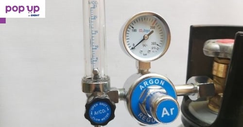 Редуцир вентил,регулатор с часовник и ротаметър за Аргон/въглерод