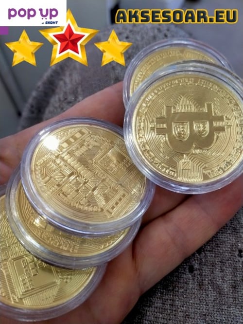 Колекционерска Позлатена биткойн монета сувенири за познавачи на Bit Coin криптовалутата метална