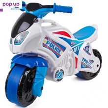 Детски мотор без педали Police, За баланс, С дръжка за пренос, 72х35х52 cm, До 30 кг., Бял, 5125