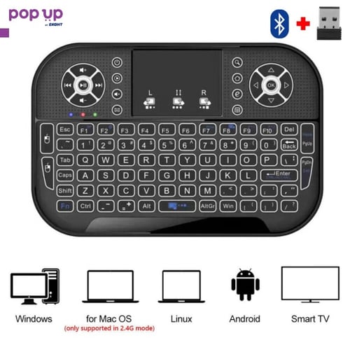 Безжична мини Клавиатура A8 с Li-Ion +Bluetooth светеща, TouchPad за компютър, TV Box