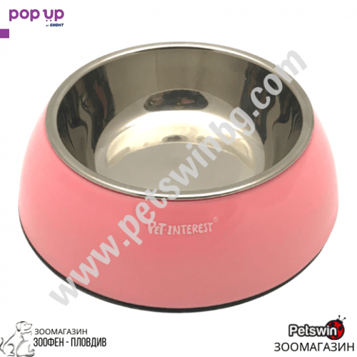 Купа за Домашен Любимец - Куче/Коте - Deluxe Dual Bowl Pink - M размер