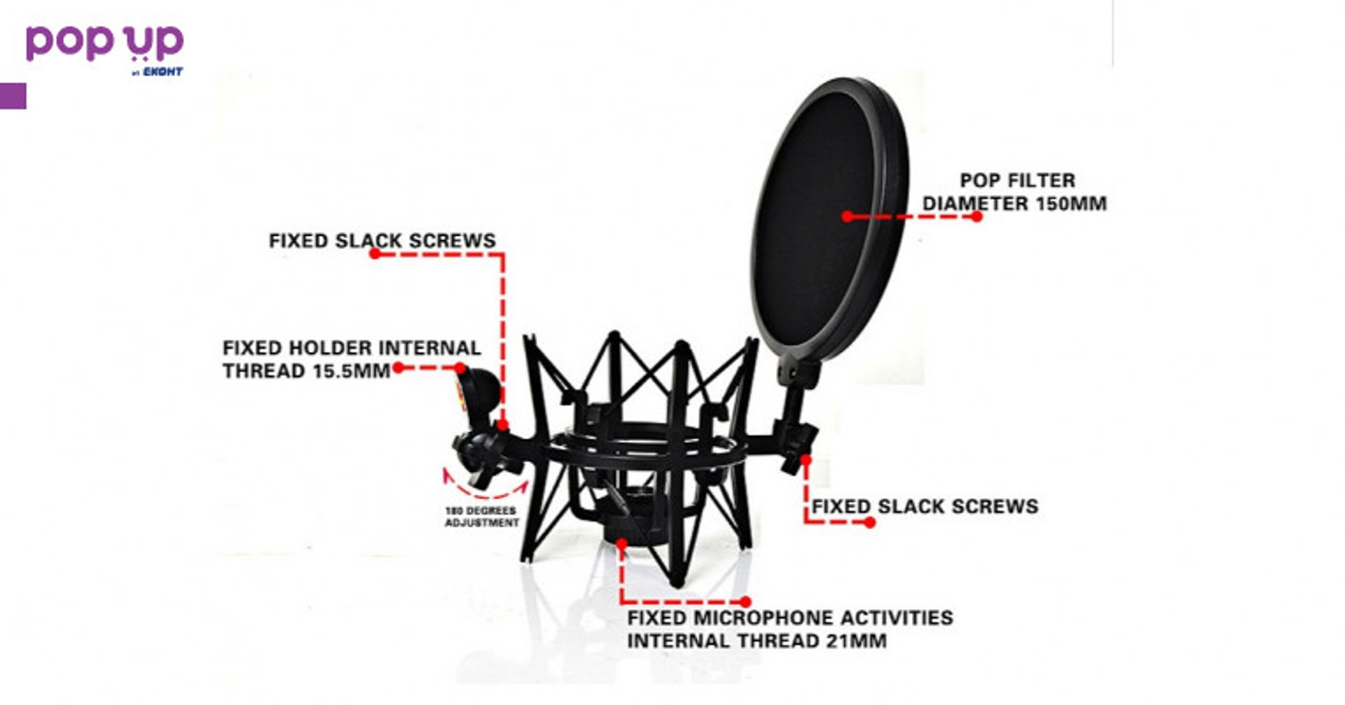 Shock Mount + Pop Shield Filter / Шок моунт + Поп филтер 2 в 1