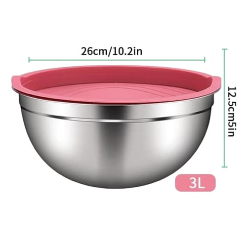 Иноксова купа за смесване с капак - 26х12,5 см.s, 3 л.