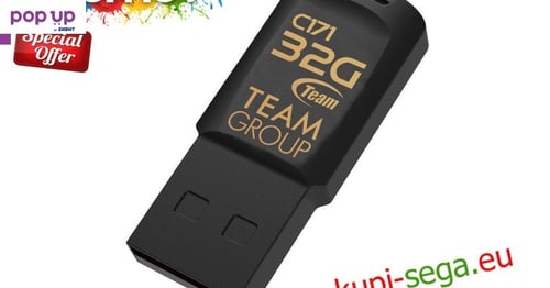 Team Group USB памет C171 32GB USB 2.0, Черен
