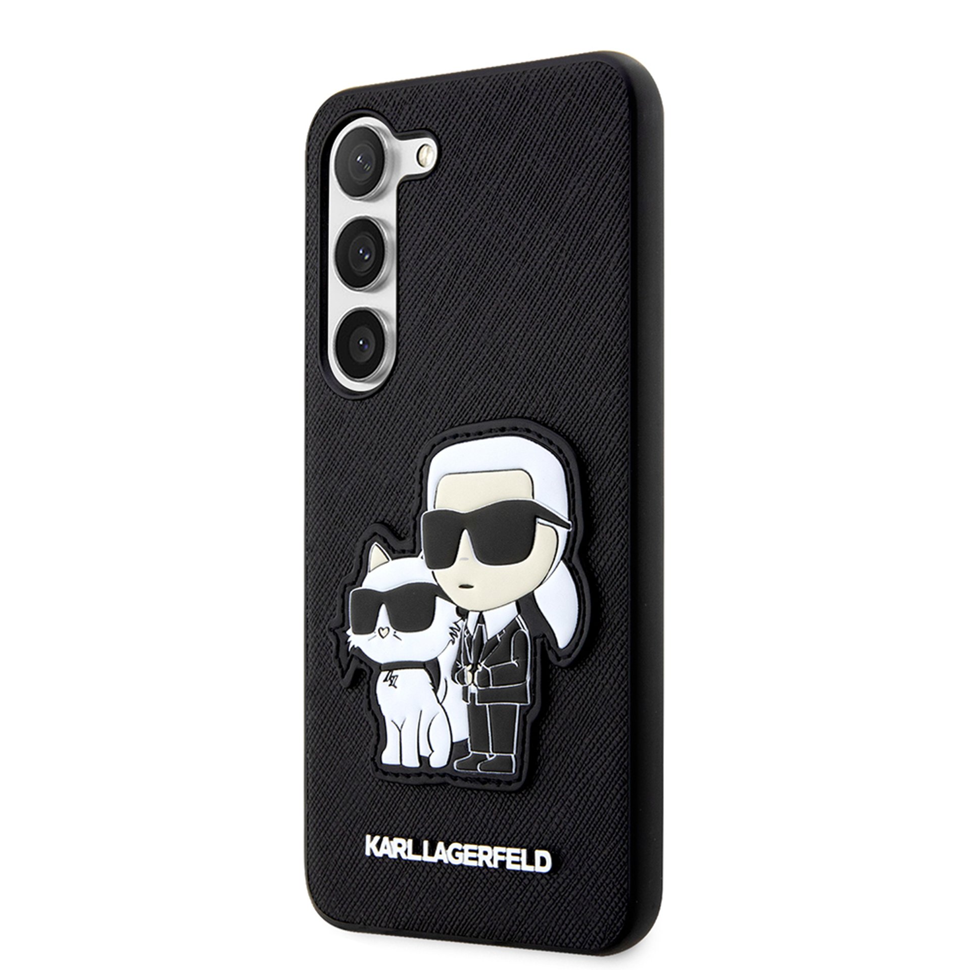 Samsung Galaxy S23 Plus - Калъф - Karl Lagerfeld Saffiano (KLHCS23MSANKCPK) - Karl&Choupette Metal Pin