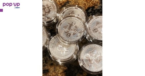 Биткойн монета / Bitcoin ( BTC ) - Silver