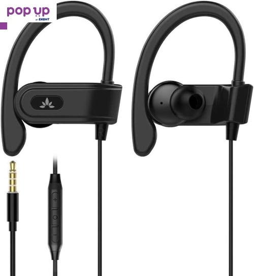 Avantree E171 Кабелни спортни слушалки с микрофон, устойчиви на изпотяване над ухото Слушалки за бяг