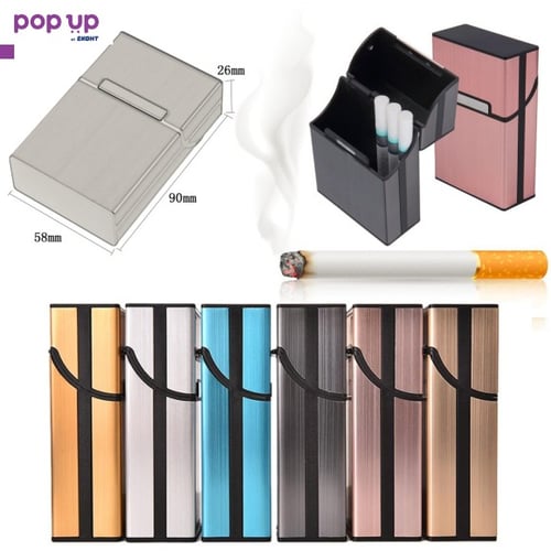 Нова метална кутия табакера с магнитен капак за 80 мм стандартни цигари модна за подарък