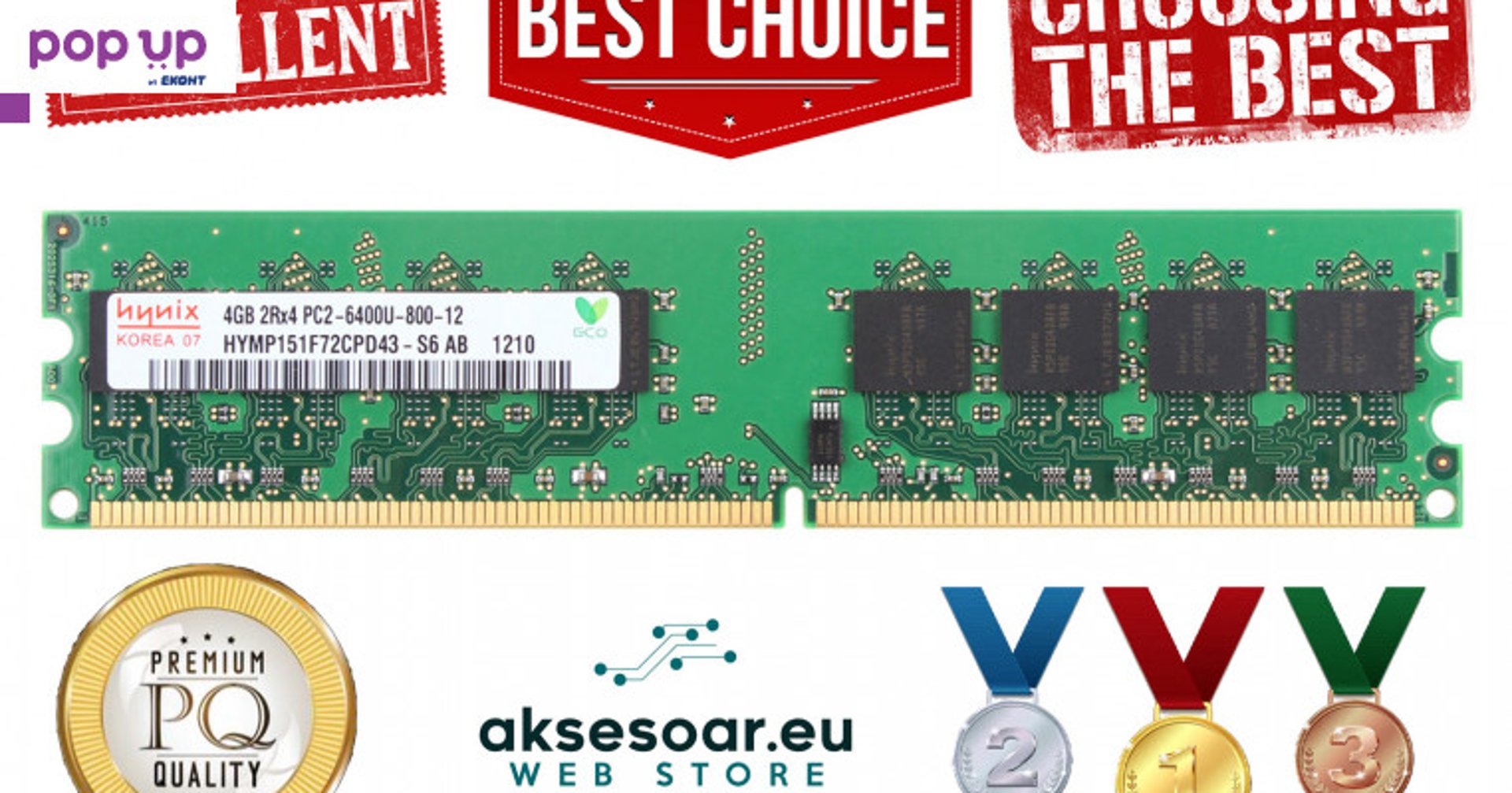 РАМ памет RAM Hynix 8 GB 2x4GB DDR2 800 Mhz за AMD процесори ддр 2 оперативна памет DIMM RAM