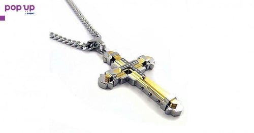 Jesus Crystal Cross / Кръстче с камъни - Gold / Silver