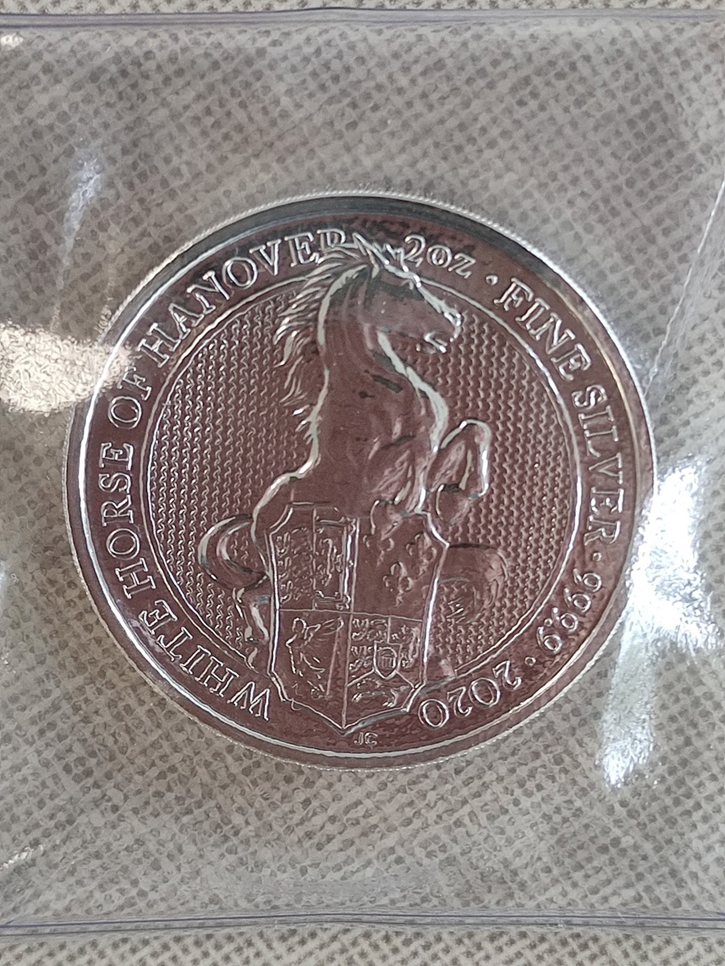 2 oz Сребърна монета, White Horse of Hanover, Queen’s Beast 2020