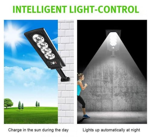 Мощна соларна LED лампа със сензор, дистанционно управление.