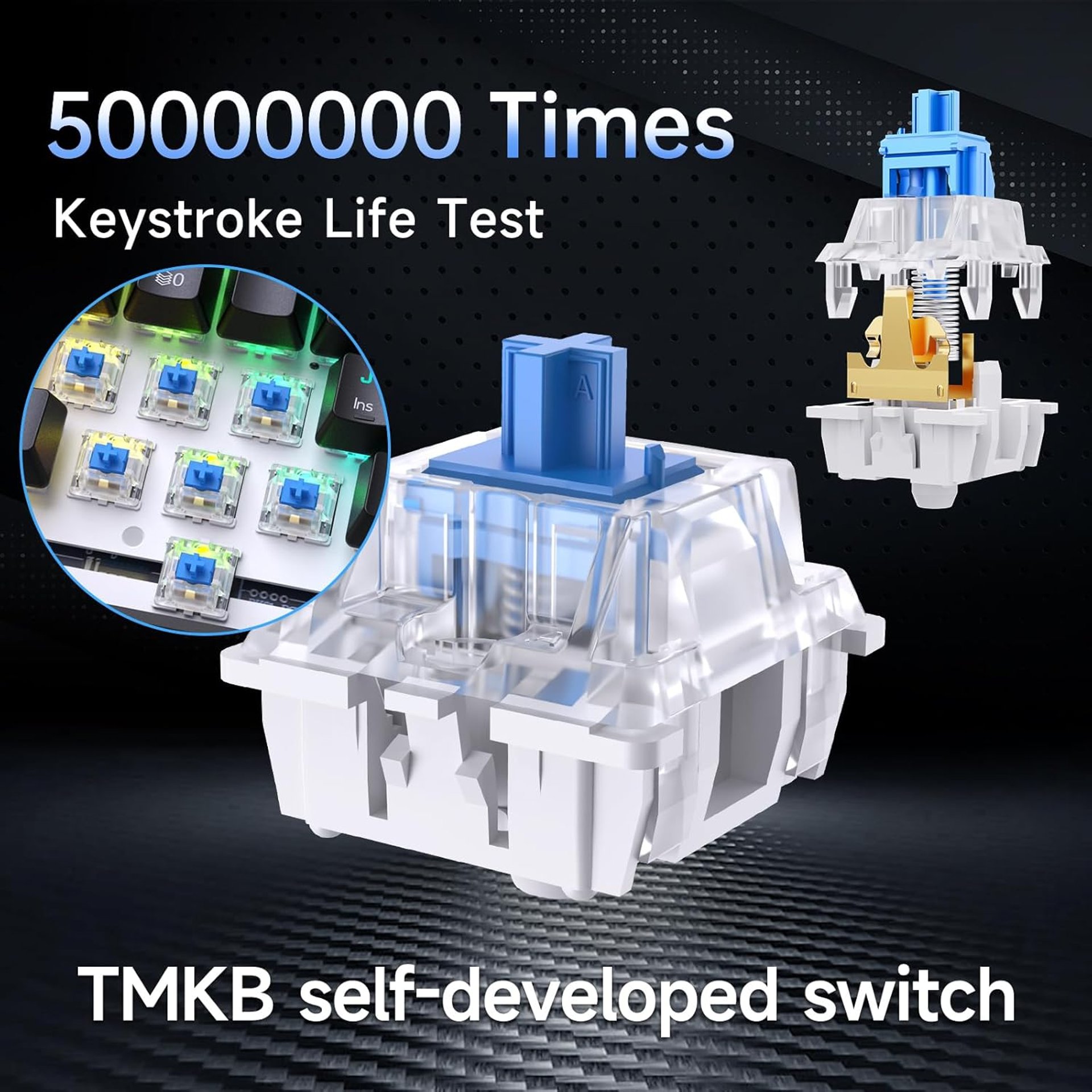 TMKB T63 механична клавиатура с Blue Switch, Bluetooth / 2.4G