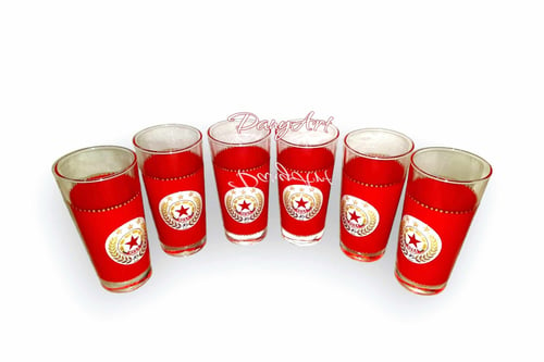 Комплект 6 чаши за вода с логото на ЦСКА 2