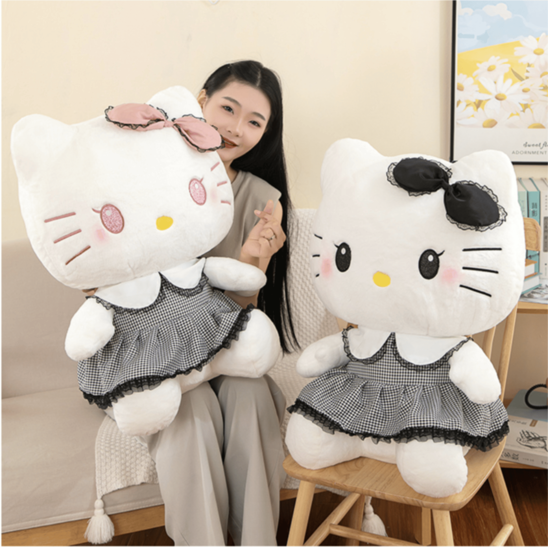 Плюшена играчка Hello Kitty, 55см, Плюшено коте Кити