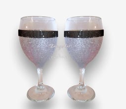 Двойка чаши за вино Сребрист блясък