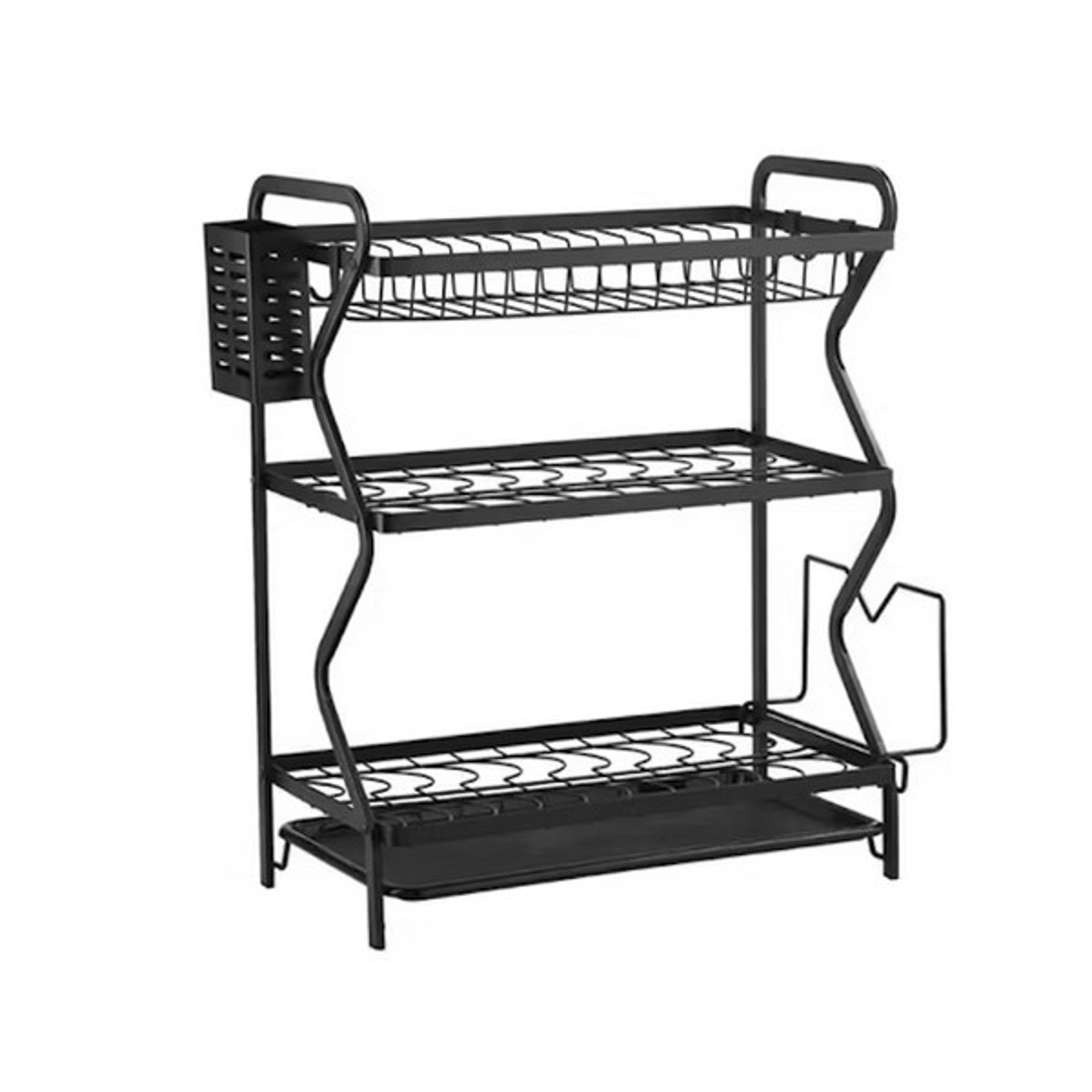 Сушилник на три нива Dish rack MZY-1133A ,Черен - 53х24.5х54 см.