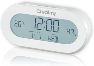 Дигитален часовник - будилник с  термометър и хигрометър CREATMY
